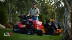 15 second TV commercial about the Cox ride on mower range.
